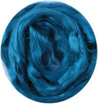 Selyem-szálak tenyésztett /Mulberry silk/ óceán-kék