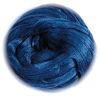 Selyem-szálak tenyésztett /Mulberry silk/ kobalt-kék
