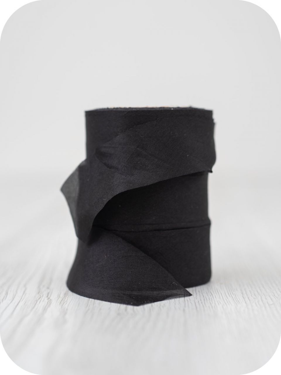 DARK /Fekete/ 2,5 cm széles selyem pongé szalag
