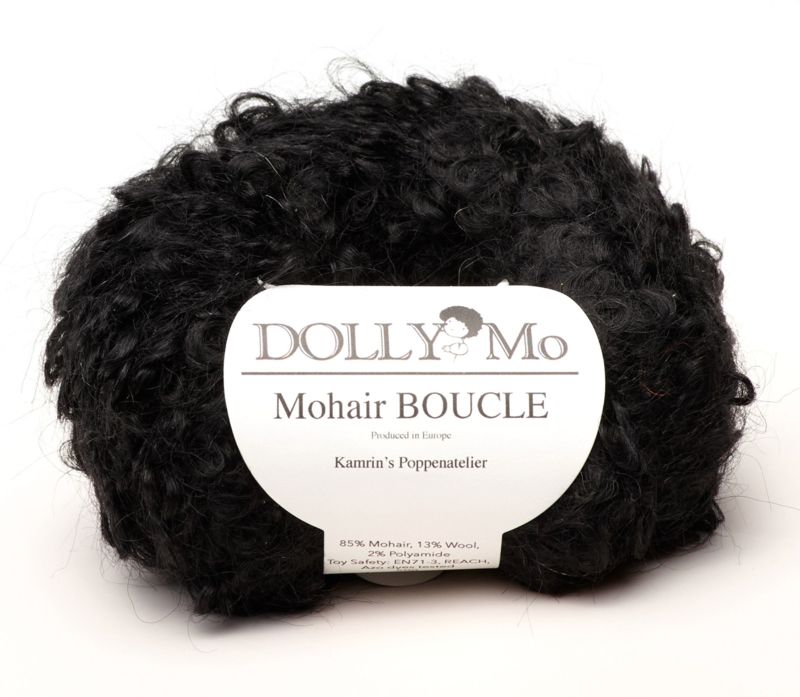 DollyMo Mohair Bouclé "Black" /FEKETE/
