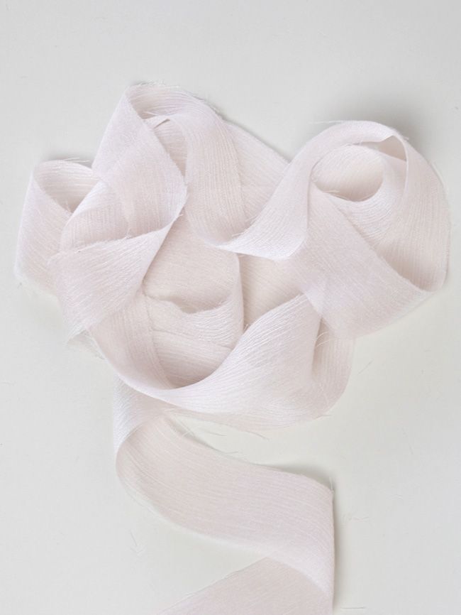 2,5 cm széles selyem crinkle chiffon szalag ETOILE /Pasztell rózsaszín/