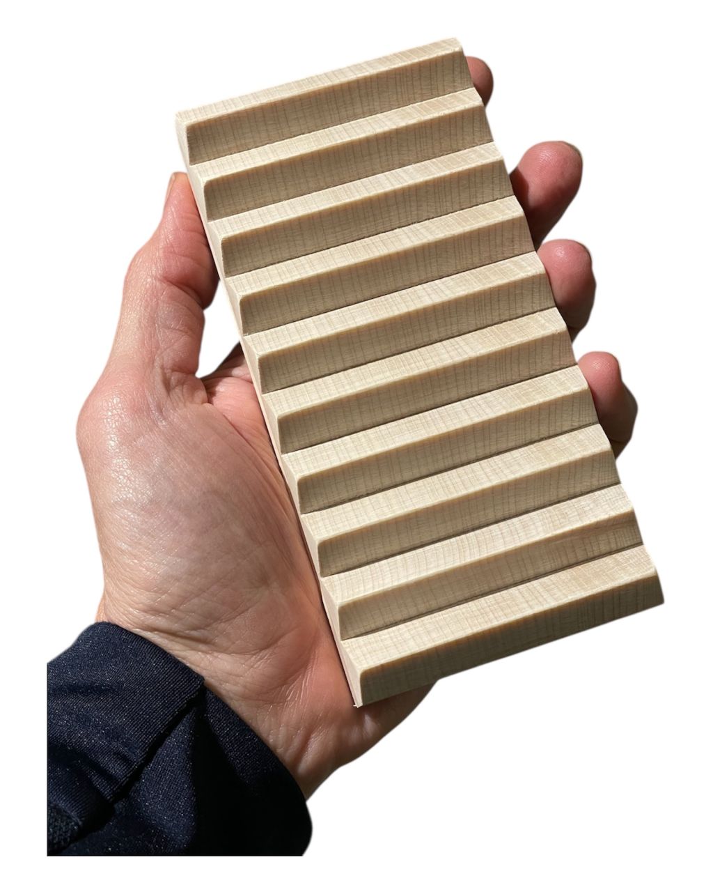 Nemezelőfa markolatmélyedésekkel – 140 × 70 mm Nemezelőfa markolatmélyedésekkel – 140 × 70 mm